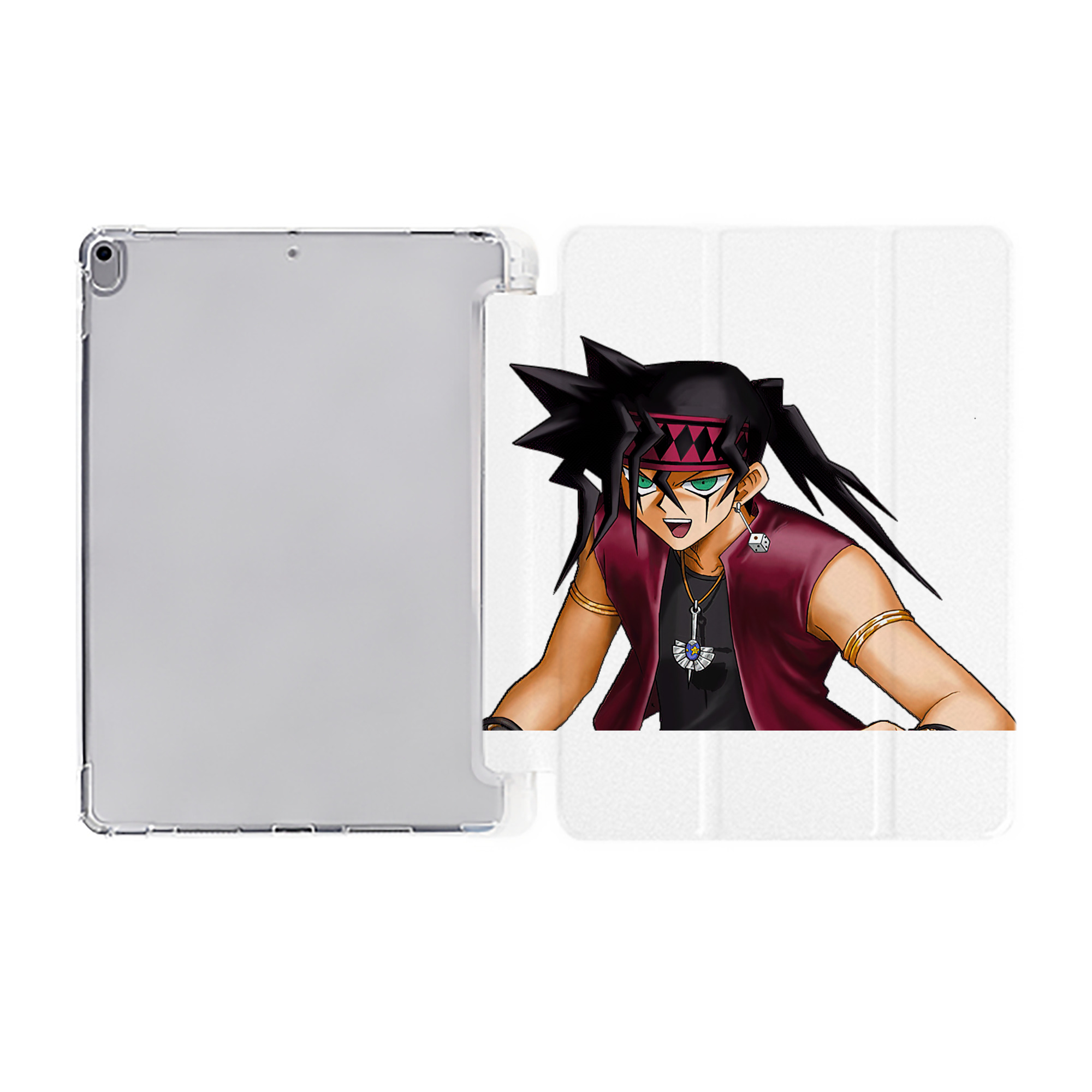 （画像用） 遊☆戯☆王 Yu-Gi-Oh! IPad ケース ペン収納付き 三つ折りスタンド PUレザー×シリコン 対応機種9.5/10.5/10.9インチ